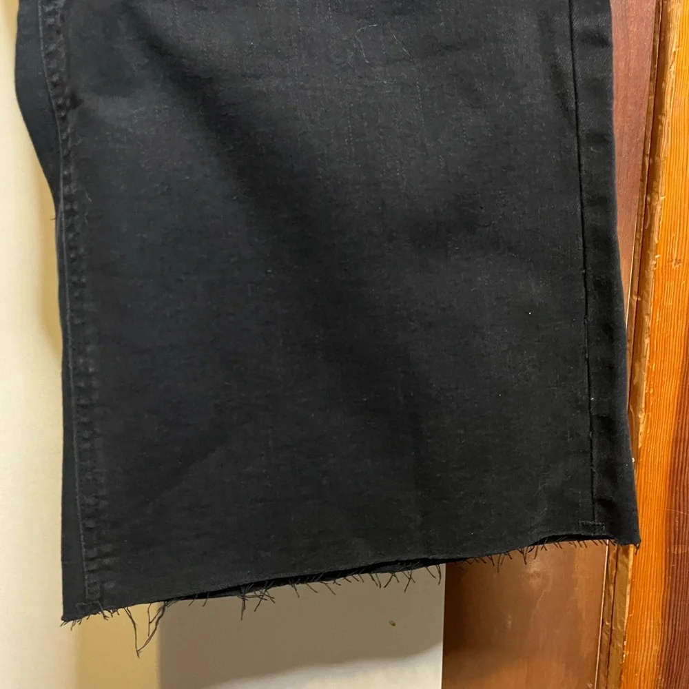 NWT Oat New York Women’s Waist 31 High Rise Wide Leg Black Stretch Jeans